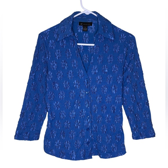 INC International Concepts Blue Button Up - Picture 1 of 10